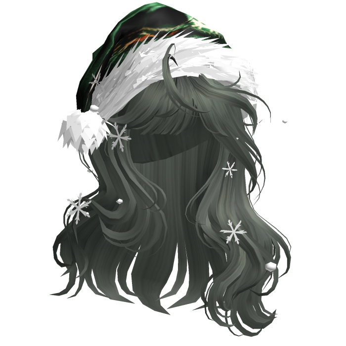 Christmas Hair w/Santa Hat (Green)