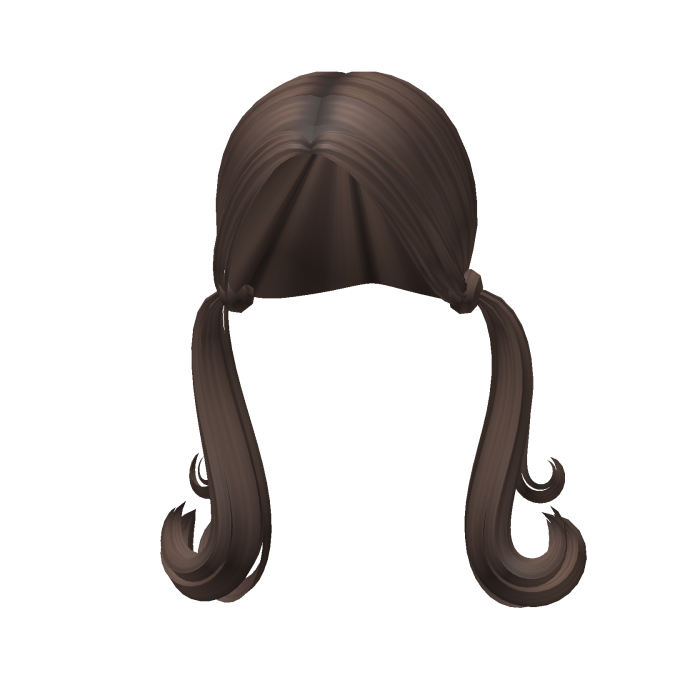 -',ৎ Curly Low Layered Preppy Pigtails Light Brown