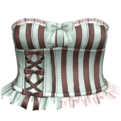 Mint Chocolate Chip Coquette Ruffled Frilly Corset