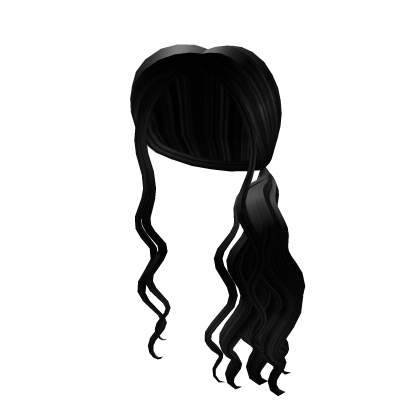 Curly Side Pony in Black Roblox item