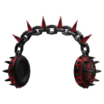 Black and Red Spikey Headphones