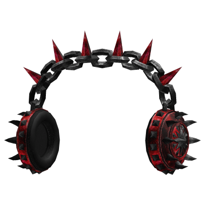 Black and Red Spikey Headphones