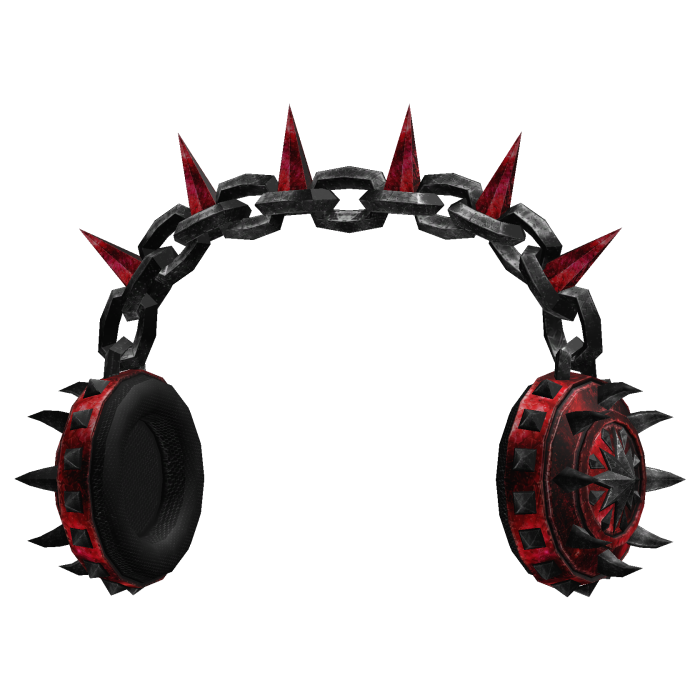Black and Red Spikey Headphones