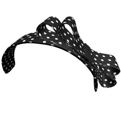 Side Hair Bow Headband in Black White Polka Dots Roblox item