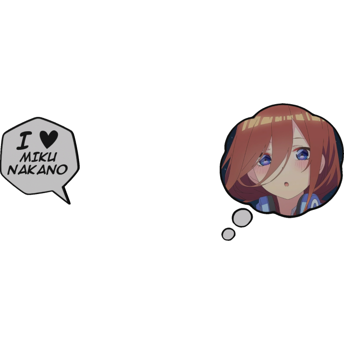 Miku Nakano Thinking Bubble + I Love Text