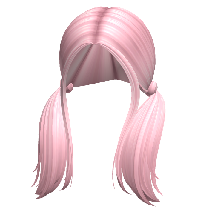 -',ৎ Straight Shaggy Preppy Pigtails in Pink