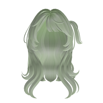 Cute Soft Fluffy Pastel Green Hair Side Ponytail Roblox item