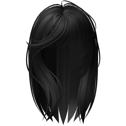 Messy Side Swept Bangs Hair in Black Roblox item