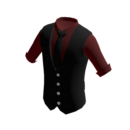 Red Shirt & Formal Black Vest