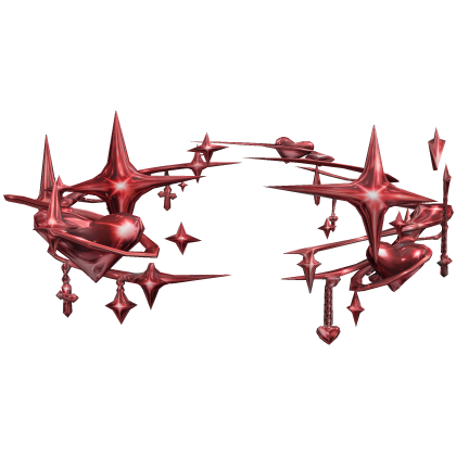 Chrome Aura with Cross and Hearts - Red