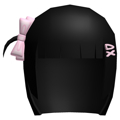 wii mii low poly black side ponytail hair