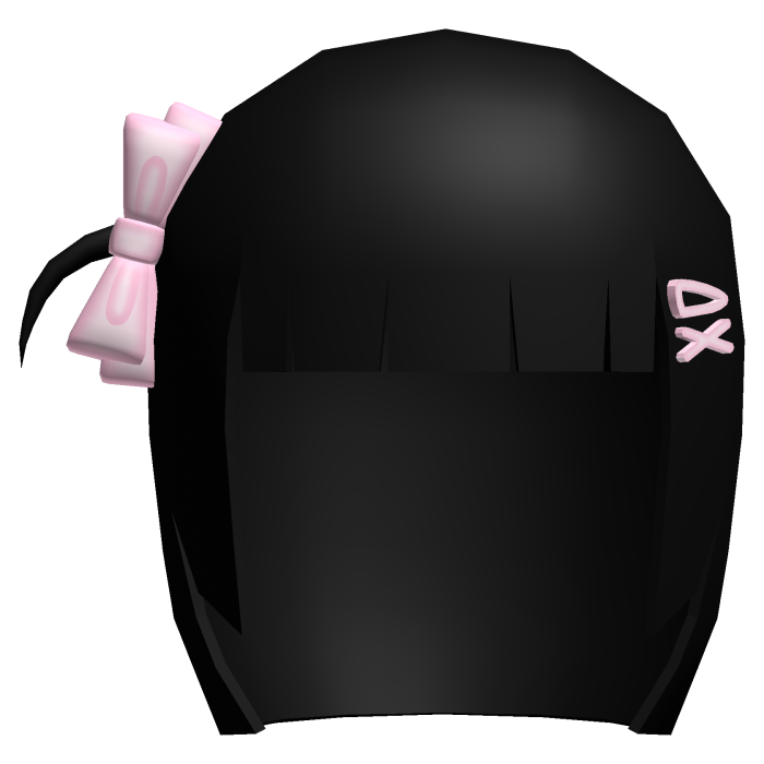 wii mii low poly black side ponytail hair