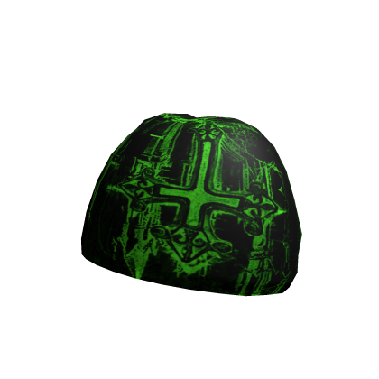 Glowy Green Y2K Emo Grunge Beanie