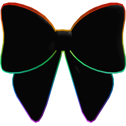 Cartoon Black and Rainbow Hair Bow Roblox item