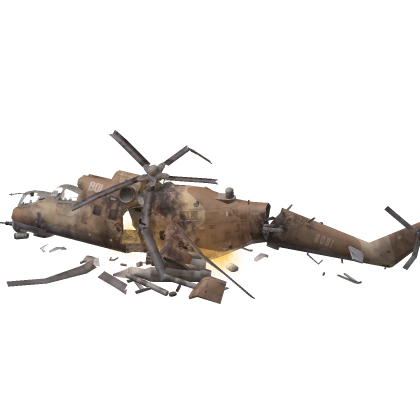 🌟 Helicopter Crash Wreckage Ruins Debris Milita