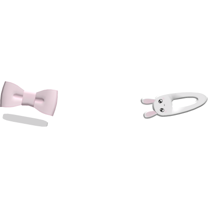 ♡ : adorable bunny + pink bow deco clips
