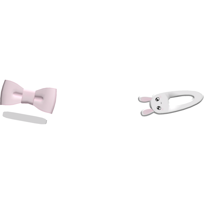 ♡ : adorable bunny + pink bow deco clips