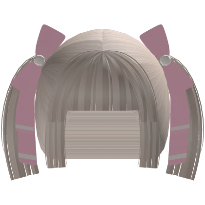 blonde pigtails with long cutesy pink ribbons Roblox item