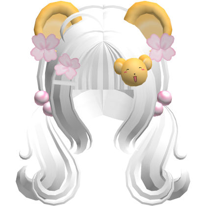 white whimsy kero chan cute hair w ears