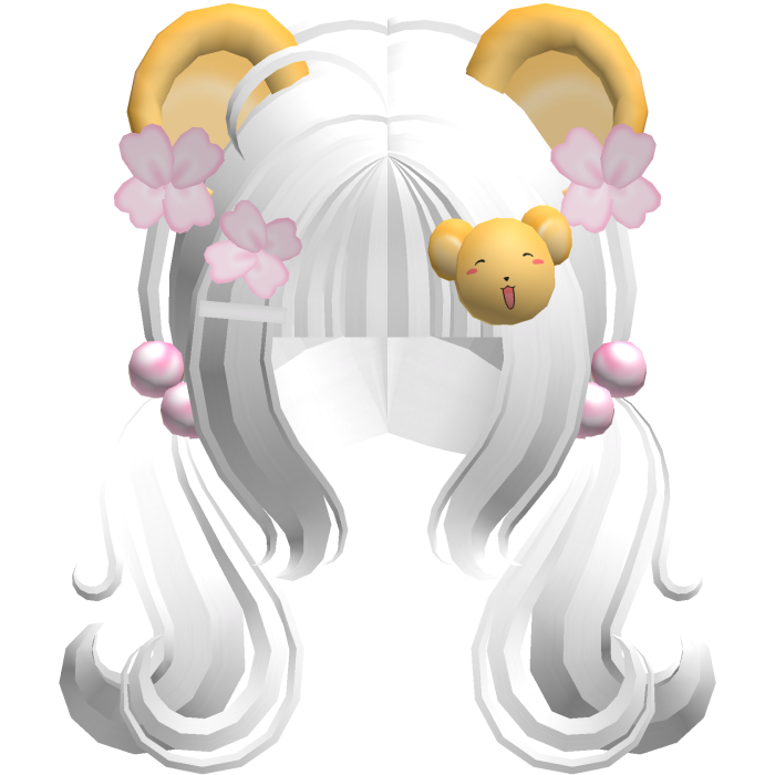 white whimsy kero chan cute hair w ears
