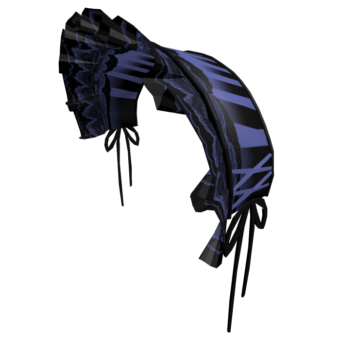 : blue ruffle bonnet headband