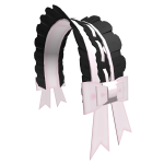 ♡ FREE : black + pink pretty maid frill headband