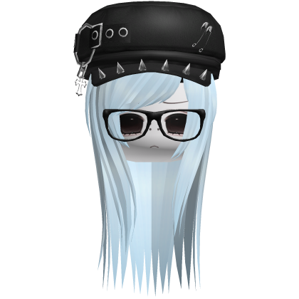 Vkei Moe Light Cyan Long Scene Hair /w Punk Hat