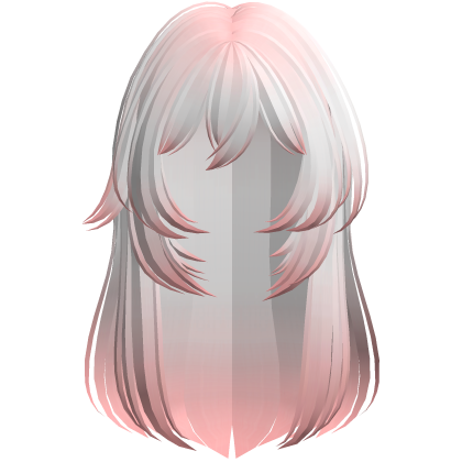 Long Straight Layered Wolf Cut Hair ♡ White Pink Roblox item