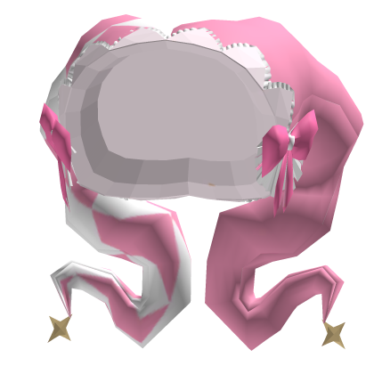 Cute Pink Checkered Jester Hat With Bows Roblox item