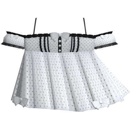 Adorable Black and White Polka-Dot Ruffle Dress