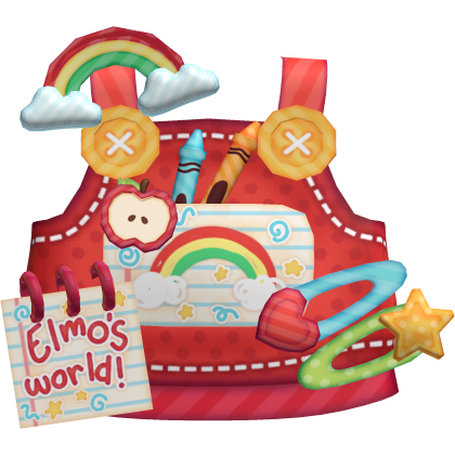 1.0 cute kidcore elmo's world rainbow overalls 🌈 Roblox item