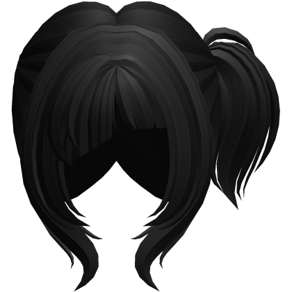 Swirly Side Ponytail Hair Black Roblox item