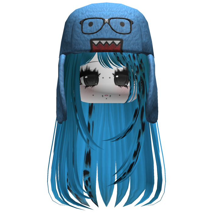 Domo Long Girl Hair Blue Cheetah V2