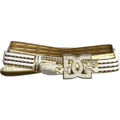 Y2K Studded Gyaru Rhinestone Scene Belt Gold White thumbnail