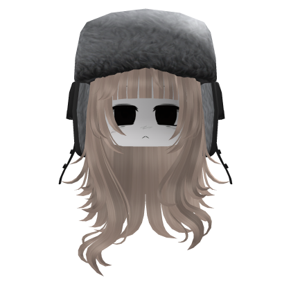 Cute Emo Long Ushanka Hair W/ Face (Light Brown)