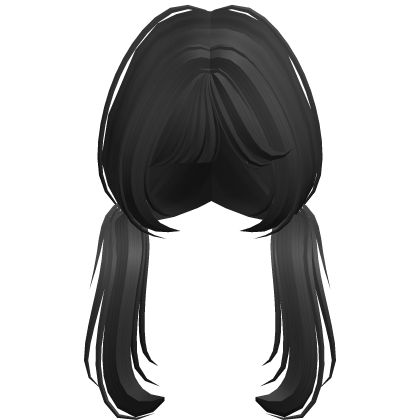 ♡︎ : Low Pigtails w Anime Bangs [in Black] Roblox item