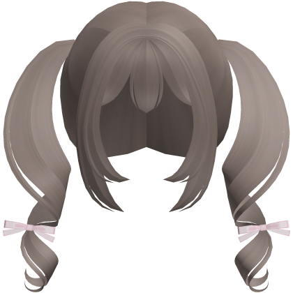ash kawaii playful swirly pigtails w bows