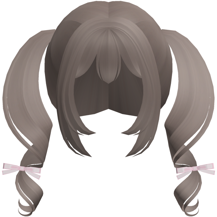 ash kawaii playful swirly pigtails w bows