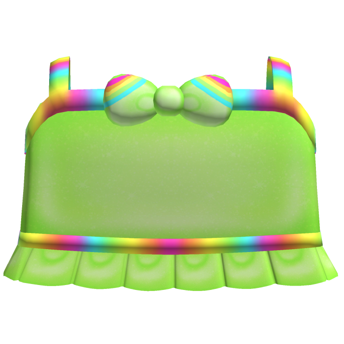 ♡ bright green rainbow tweencore bow ruffled top