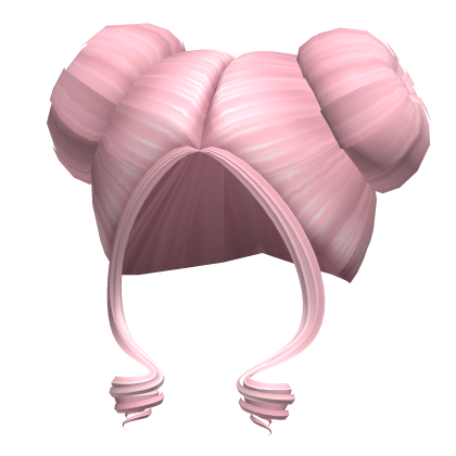 -',ৎ Pink Big Preppy Buns with Curly Bangs