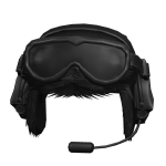 Black Ushanka Aviator Hat w/ Headset