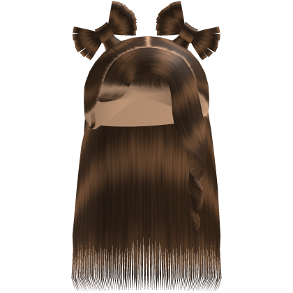 Brown Half Up Twin Bow Sleek Bussdown