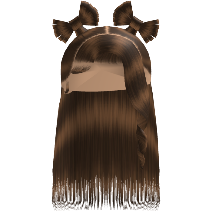 Brown Half Up Twin Bow Sleek Bussdown