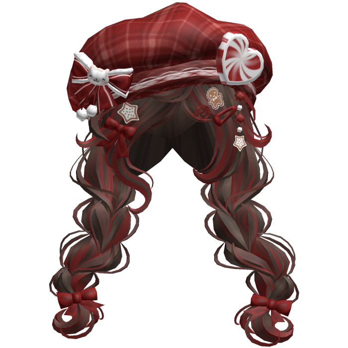 ♡ Christmas Preppy Holiday Braids (Brown & Red)