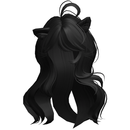 Messy Wavy Cute Kitty Cat Hair in Black 9. Roblox item