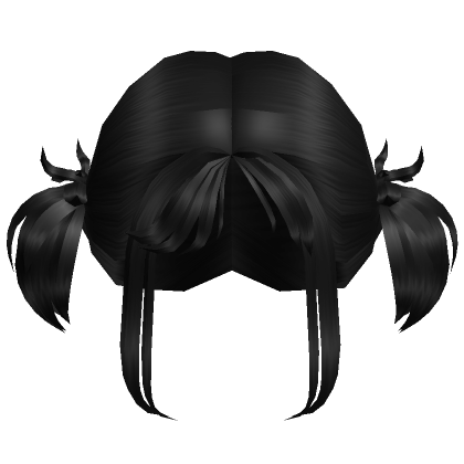Roblox Item Shaggy pigtails w/  bangs in black