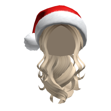 Roblox Item Christmas Ponytail w/ Santa Hat Hair in Blonde