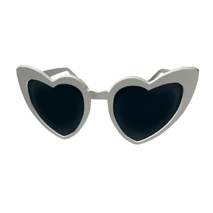 Roblox Item Y2K Heart Glasses - White