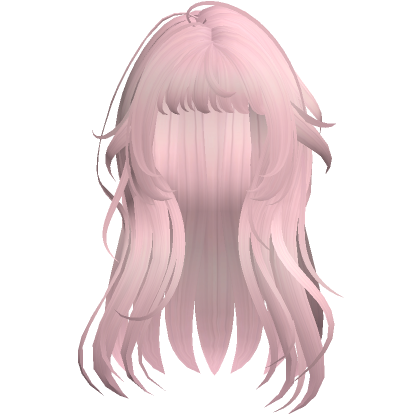 pink messy natural straight long hair's Code & Price - RblxTrade