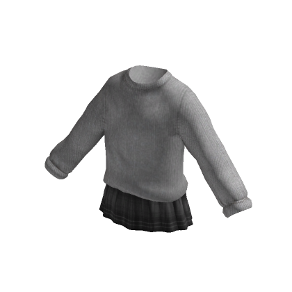 Sweater Plaid Skirt Outfit Grey | Roblox Item - Rolimon's